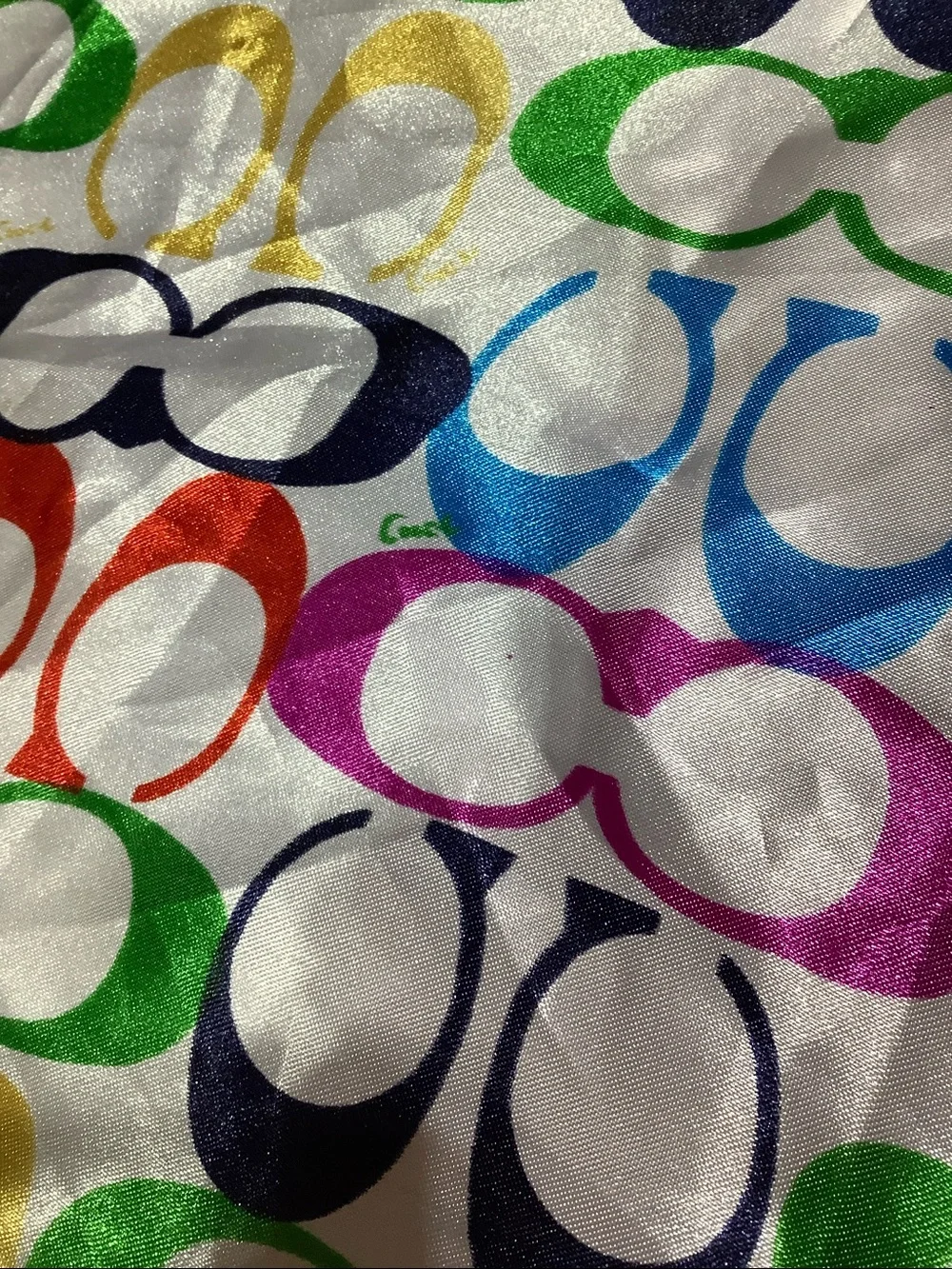 Coach Vintage Silk Rainbow C Monogram Scarf